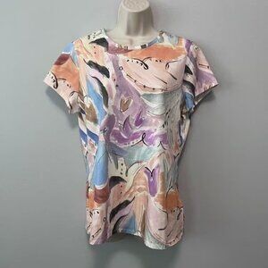 Ted Baker London Rosiean Abstract Print Cotton Tee Size 10/12